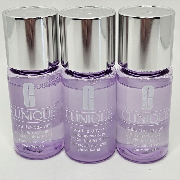 Clinique Take The Day Off Makeup Remover For Lids Lashes & Lips 1oz Travel Lot - Picture 1 of 2